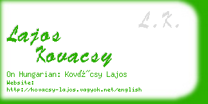 lajos kovacsy business card